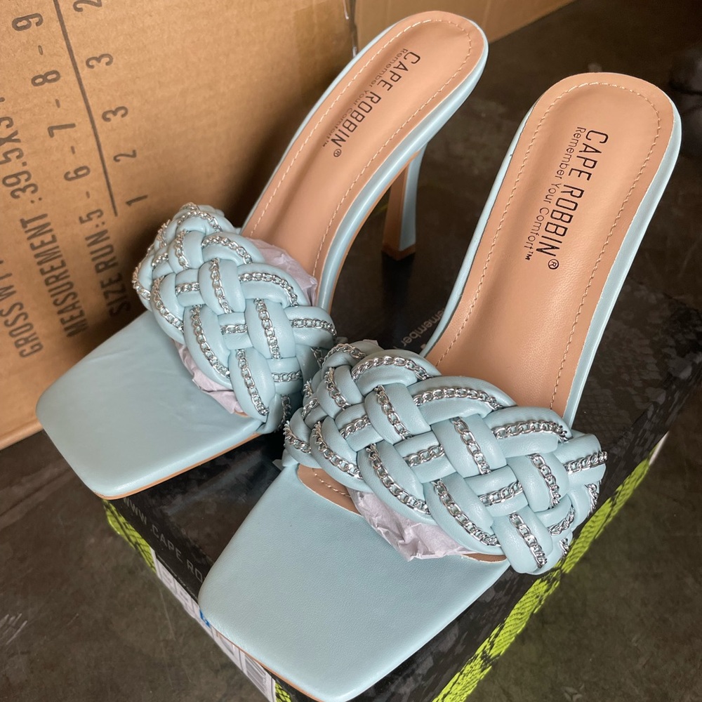 Slip on slipper sandal high heel